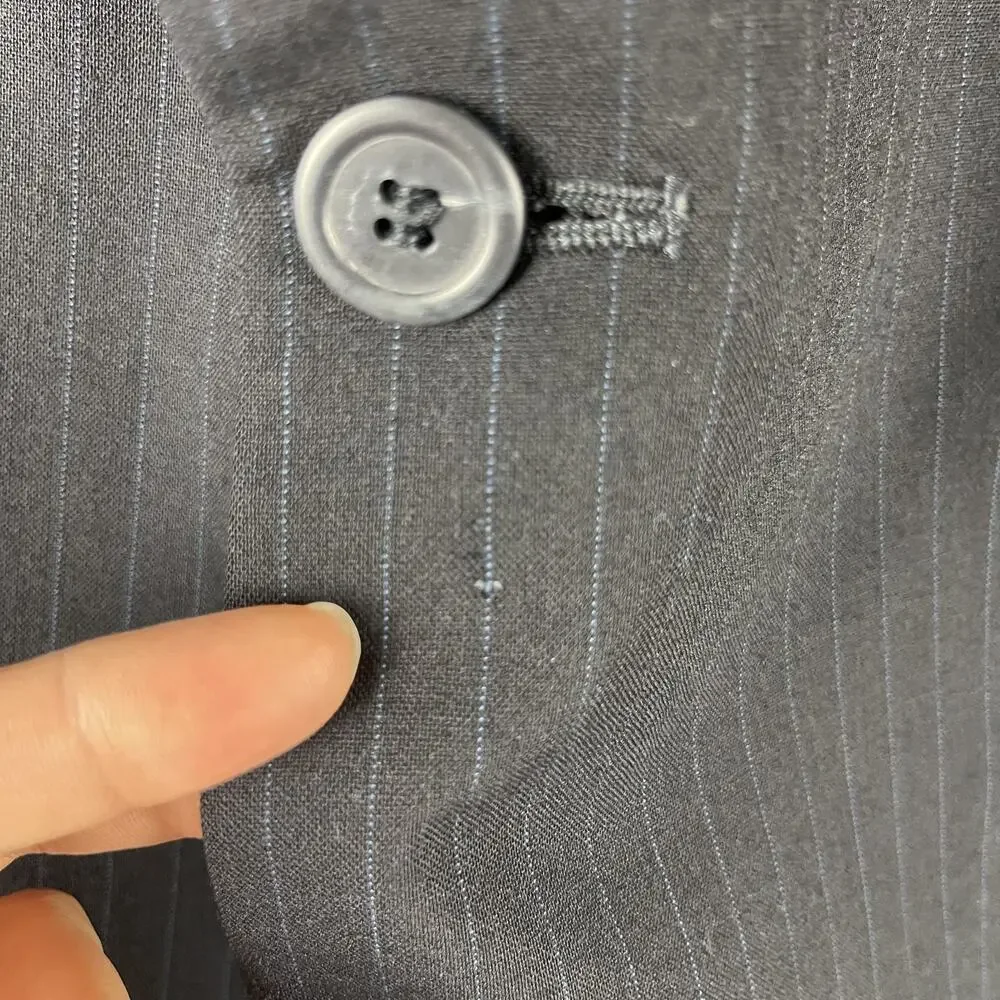 Brooks Brothers‎ Wool Blazer Sport Coat Mens 48R Blue Pinstripe 2 Button